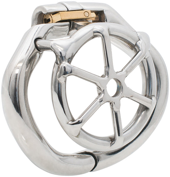 Side view of the S154 chastity device.