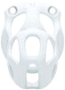 White Hera chastity cage in small size with a hexlock system.