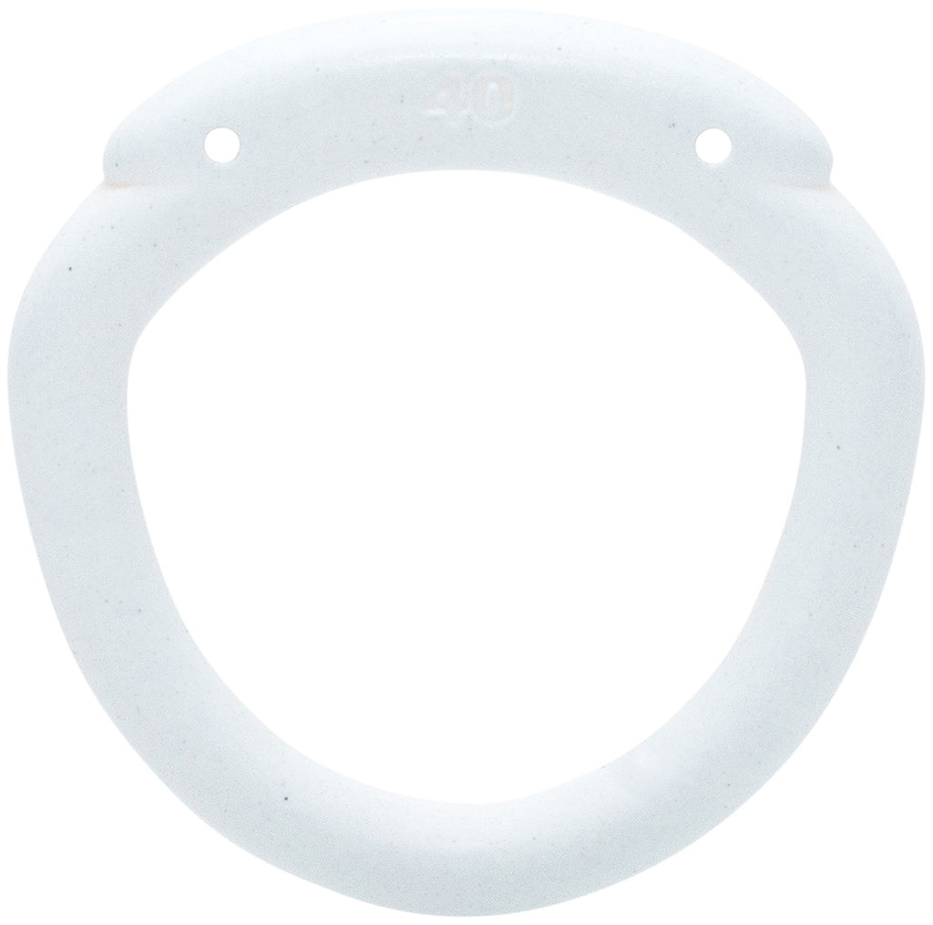 White Olympus 3D printed 40mm chastity back ring with a hexlock system.