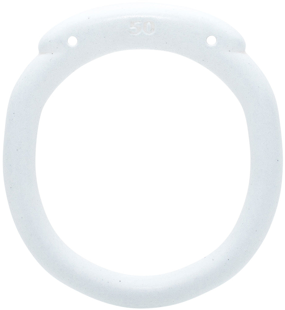 White Olympus 3D printed 50mm chastity back ring with a hexlock system.