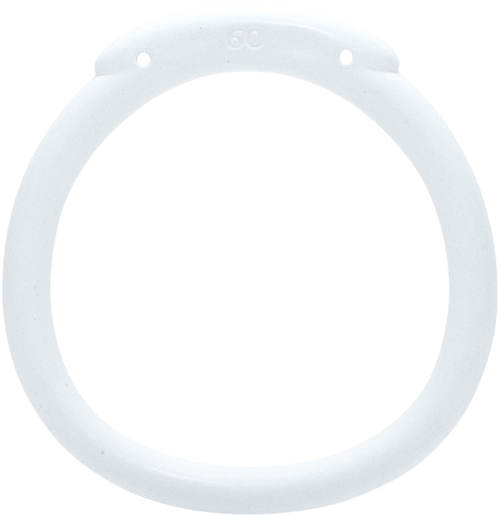White Olympus 3D printed 60mm chastity back ring with a hexlock system.