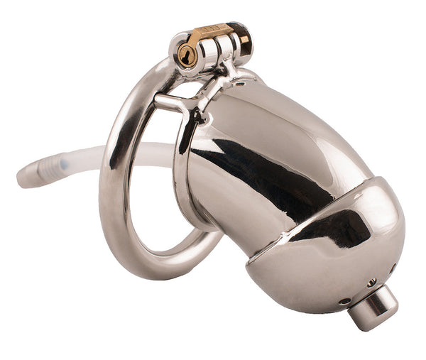 Steel HoD S82 male chastity device with urethral tube