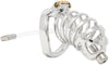 JTS S210 XXL chastity device with a urethral tube and curved ring