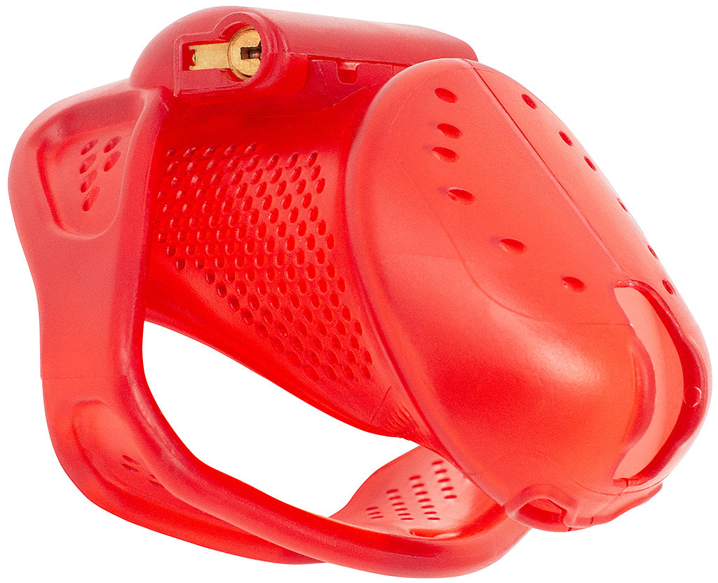 Small size red HoD373 male chastity device