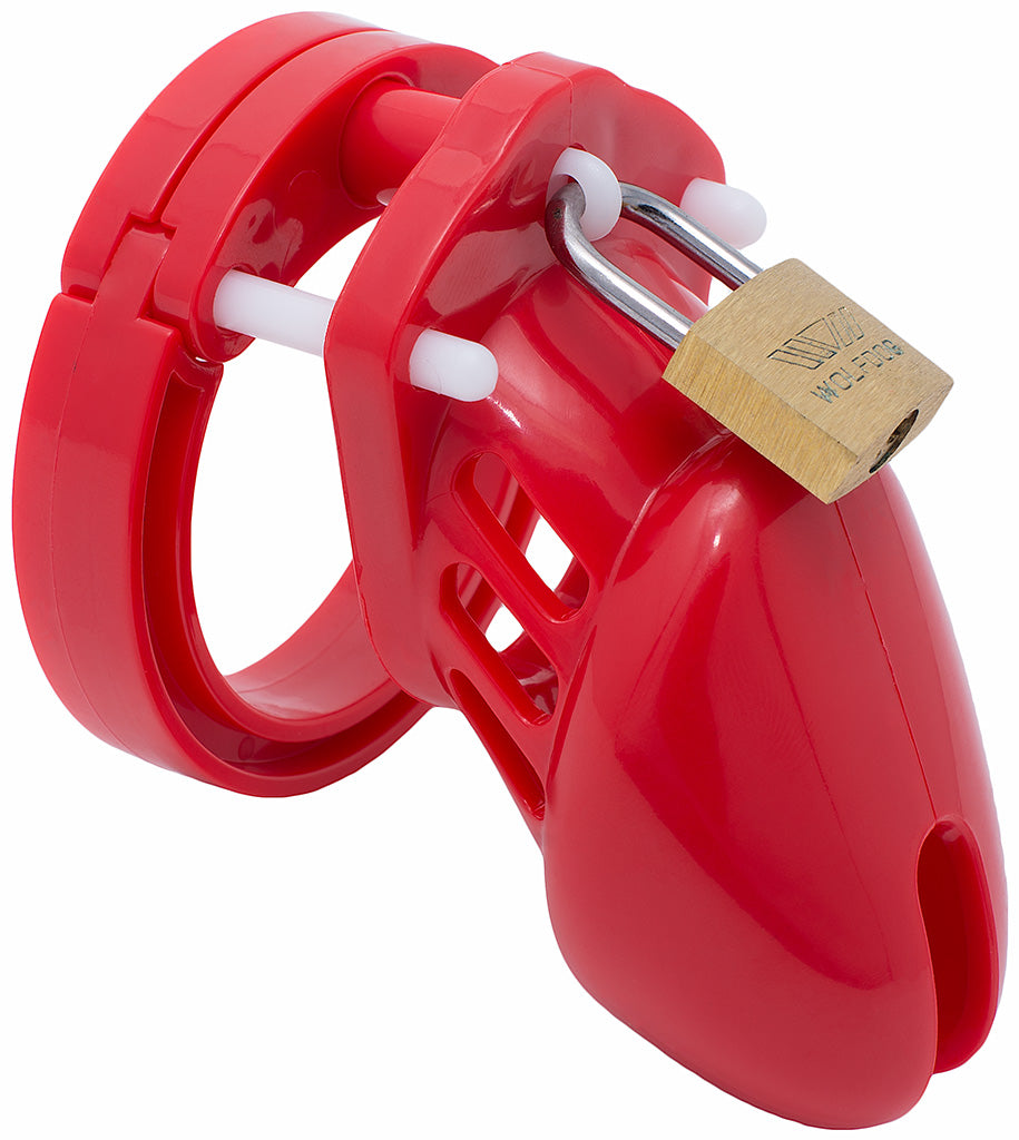 Red small HoD600 male chastity device