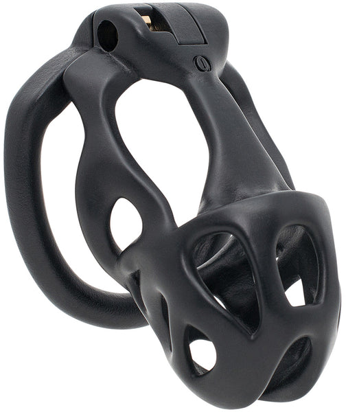 Medium size black Hera chastity kit with a barrel lock system.