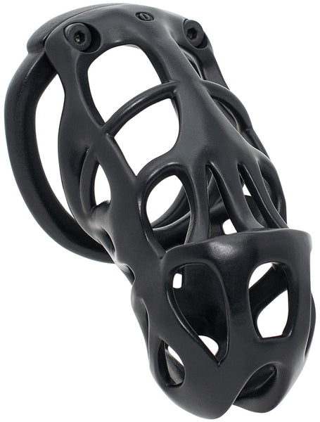 XL size black Hera chastity kit with a hexlock system.