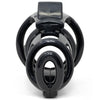 Front view of the elliptical shaped front of the black HoD227 cage.