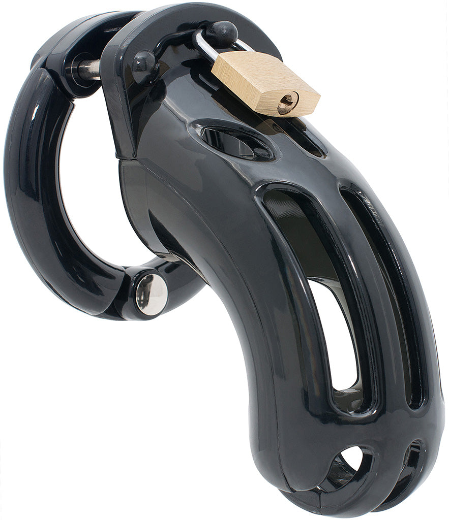 Black HoD600L male chastity device.