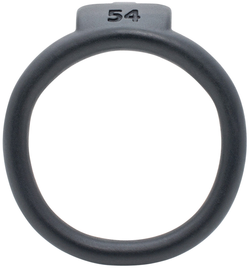 Black Olympus 3D printed 54mm chastity back ring with a barrel lock system.