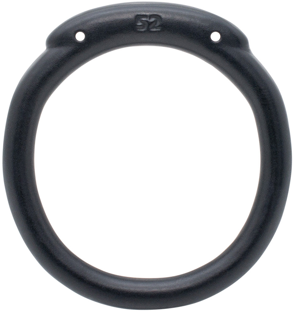 Black Olympus 3D printed 52mm chastity back ring with a hexlock system.