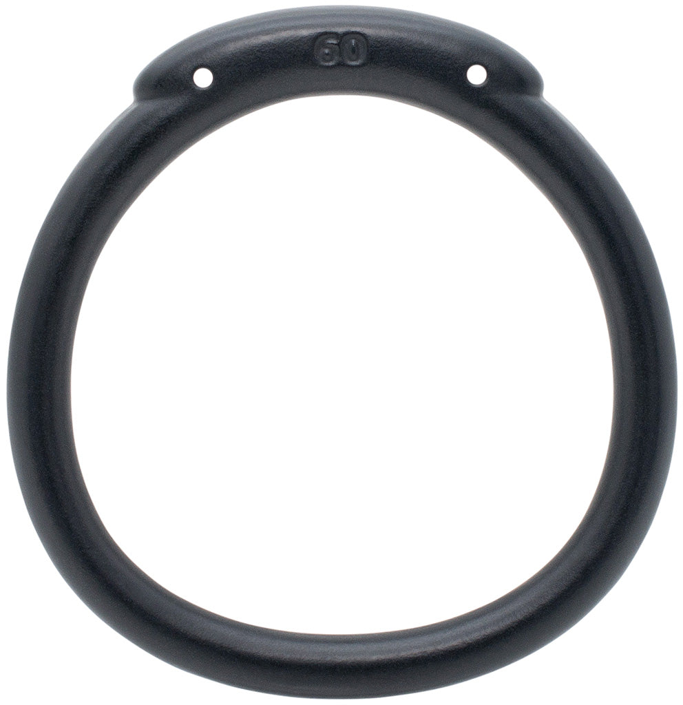 Black Olympus 3D printed 60mm chastity back ring with a hexlock system.