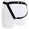 Jockstrap rear design with metal buttons on the strap.