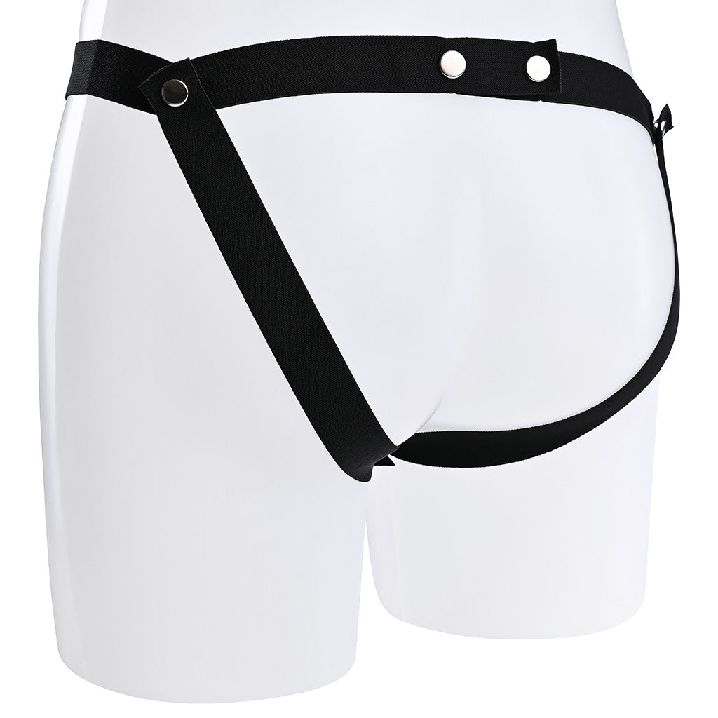 Jockstrap rear design with metal buttons on the strap.