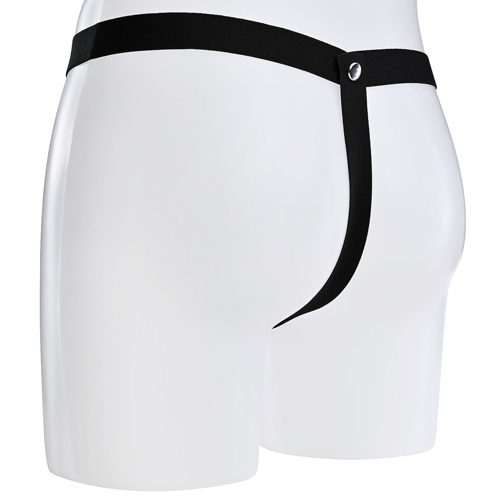 Thong rear of the black strap.