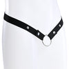 Black elastic waist strap with multiple button poppers on the front attached to a metal o-ring.