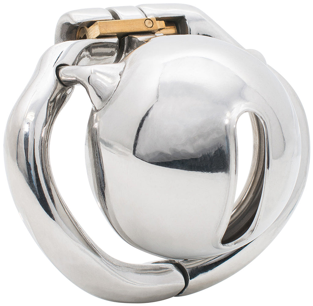 Side view of the S147 small chastity device.