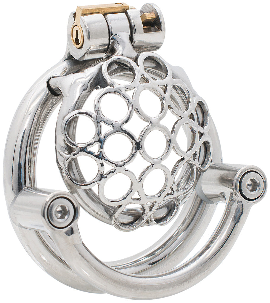 Side view of the S153 chastity device.
