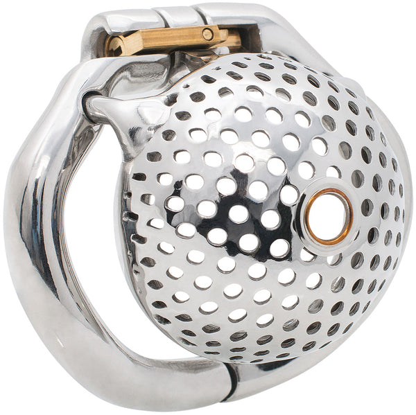 The S158 small chastity device with a central hole opening.