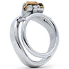 JTS S230 stainless steel circular cock ring with a curved back ring.