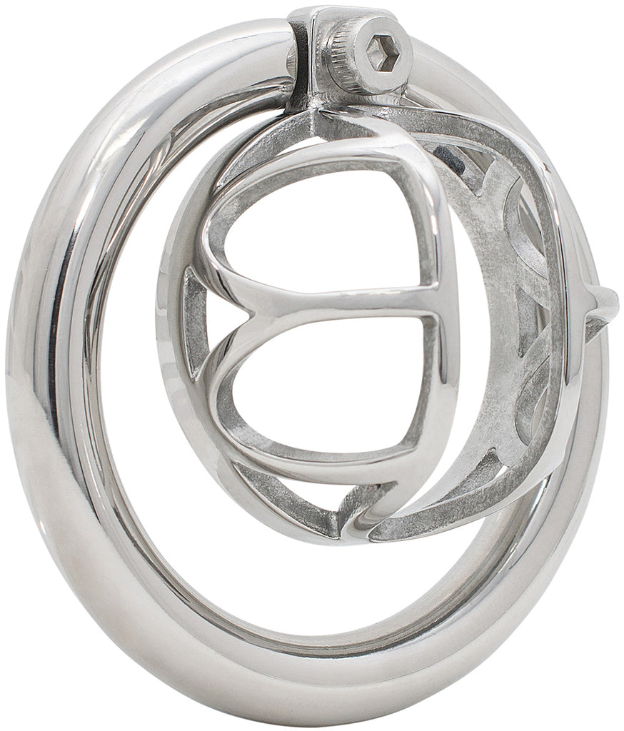 JTS S236 metal chastity device with a circular ring.