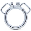 Stainless steel circular ring with strap handles and a 40mm internal diameter on a white background.