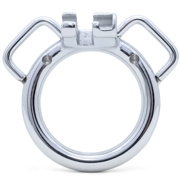 Stainless steel circular ring with strap handles and a 40mm internal diameter on a white background.