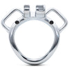 Stainless steel curved ring with strap handles and a 40mm internal diameter on a white background.
