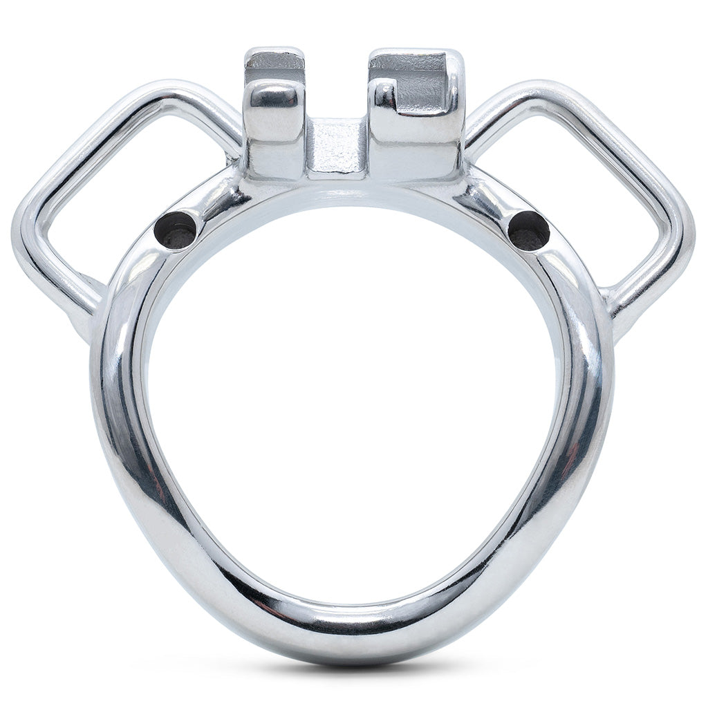 Stainless steel curved ring with strap handles and a 40mm internal diameter on a white background.
