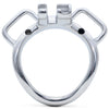 Stainless steel curved ring with strap handles and a 45mm internal diameter on a white background.