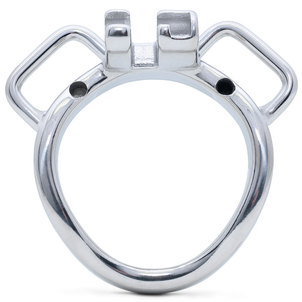 Stainless steel curved ring with strap handles and a 45mm internal diameter on a white background.