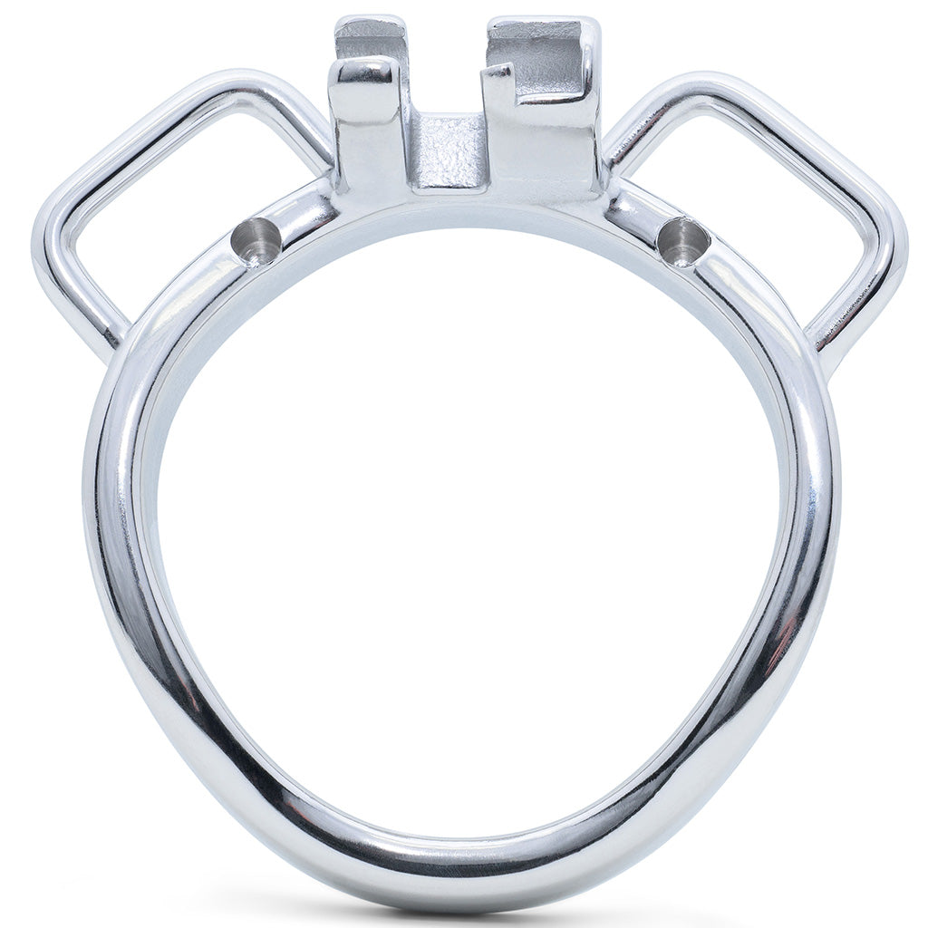 Stainless steel curved ring with strap handles and a 50mm internal diameter on a white background.