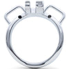 Stainless steel curved ring with strap handles and a 55mm internal diameter on a white background.