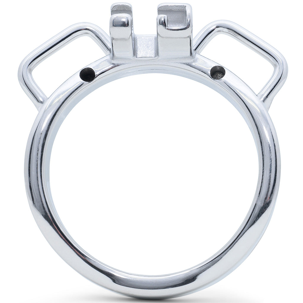 Stainless steel curved ring with strap handles and a 55mm internal diameter on a white background.