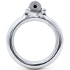 A polished silver steel 40mm O-shaped back ring with a threaded screw-on cap at the top, shown on a clean white background.