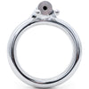 A polished silver steel 45mm O-shaped back ring with a threaded screw-on cap at the top, shown on a clean white background.