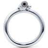 A polished silver steel 50mm O-shaped back ring with a threaded screw-on cap at the top, shown on a clean white background.