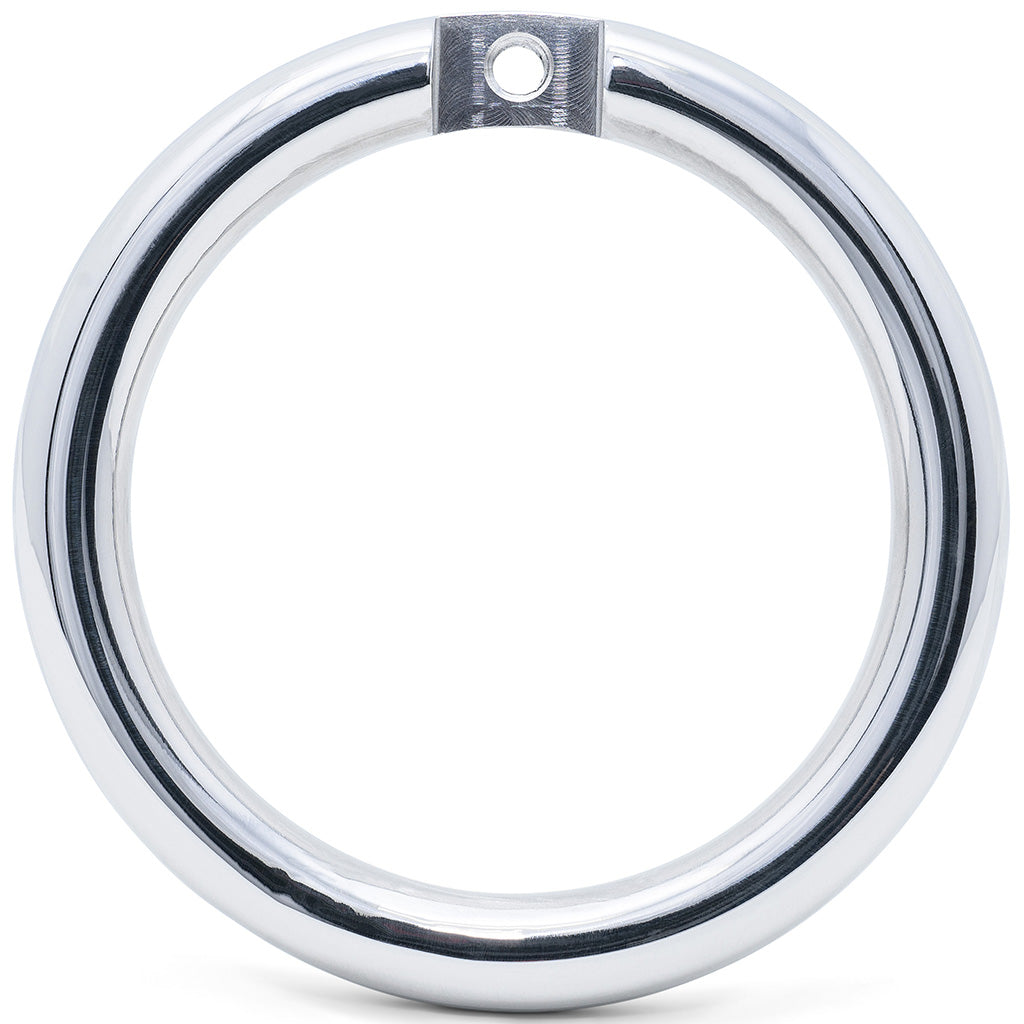 A polished 50mm internal diameter circular back ring with a mounting tab and a pre-drilled hole, shown on a clean white background.