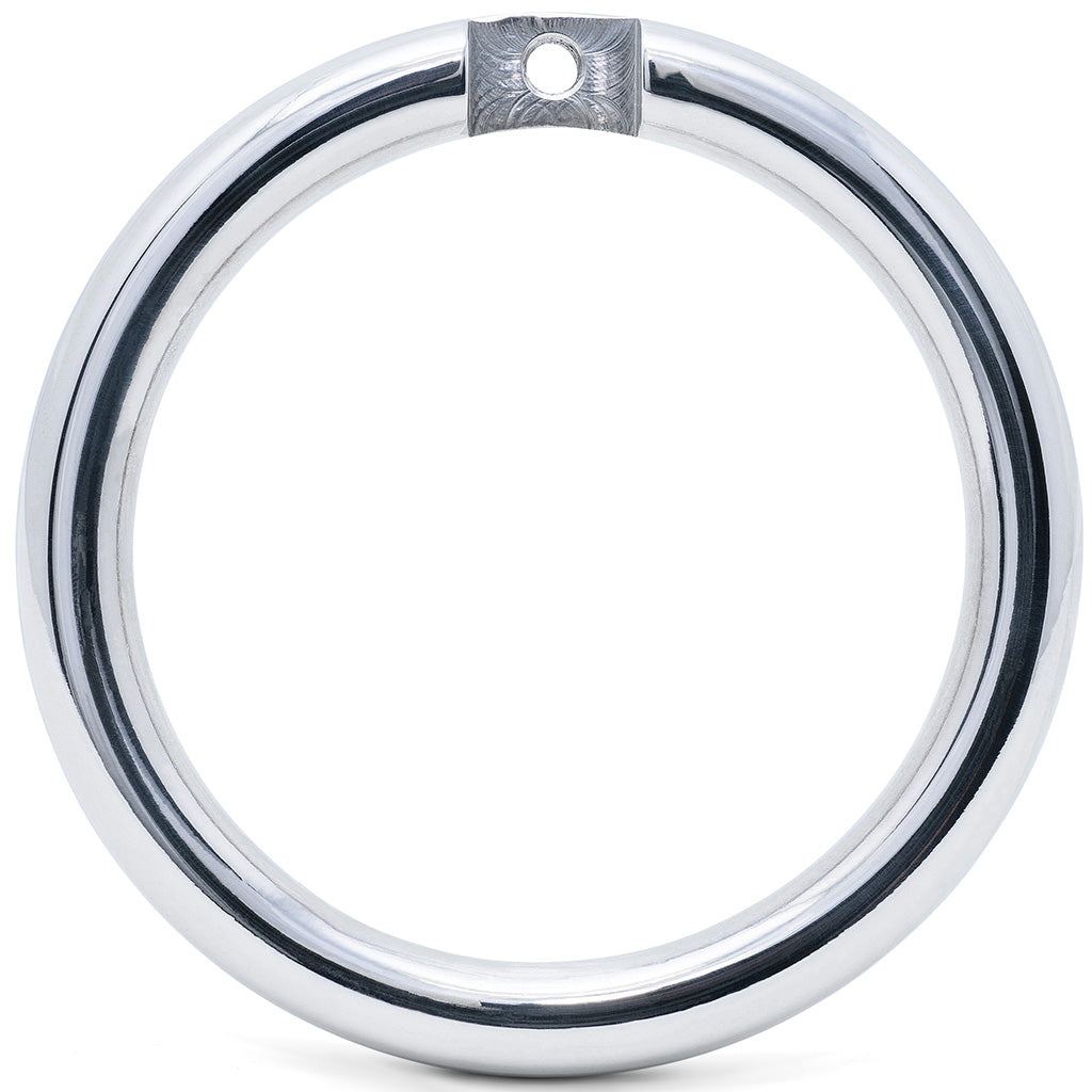 A polished 55mm internal diameter circular back ring with a mounting tab and a pre-drilled hole, shown on a clean white background.