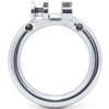 A polished stainless steel back ring with a 40mm internal diameter and a clasp closure at the top, shown against a plain white background.