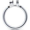 A polished stainless steel back ring with a 50mm internal diameter and a clasp closure at the top, shown against a plain white background.