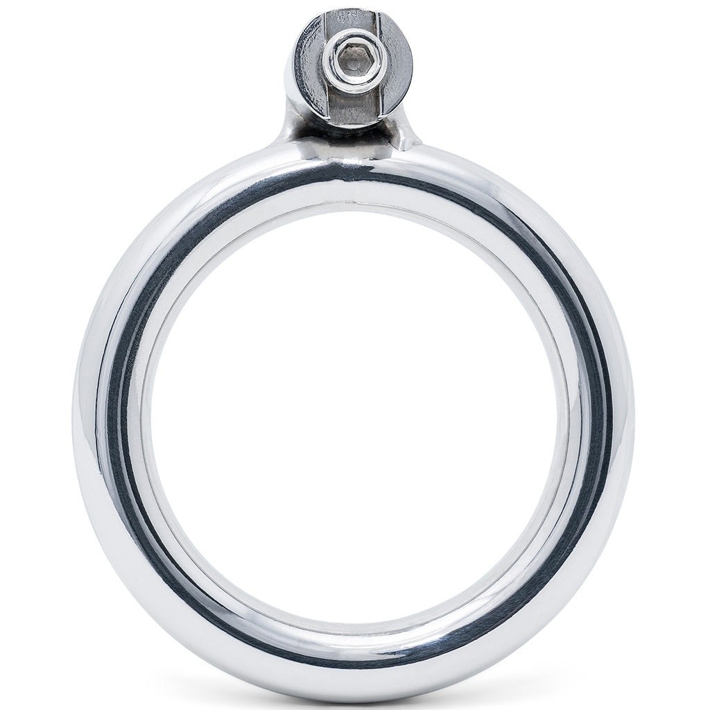 A polished metal back ring with a circular body, a 40mm internal diameter and a threaded mounting post at the top, shown on a plain white background.