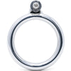 A polished metal back ring with a circular body, a 45mm internal diameter and a threaded mounting post at the top, shown on a plain white background.