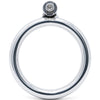 A polished metal back ring with a circular body, a 50mm internal diameter and a threaded mounting post at the top, shown on a plain white background.
