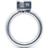 A polished metal circular back ring with a 40mm internal diameter and a t-shaped slot locking enclosure, shown against a plain white background.