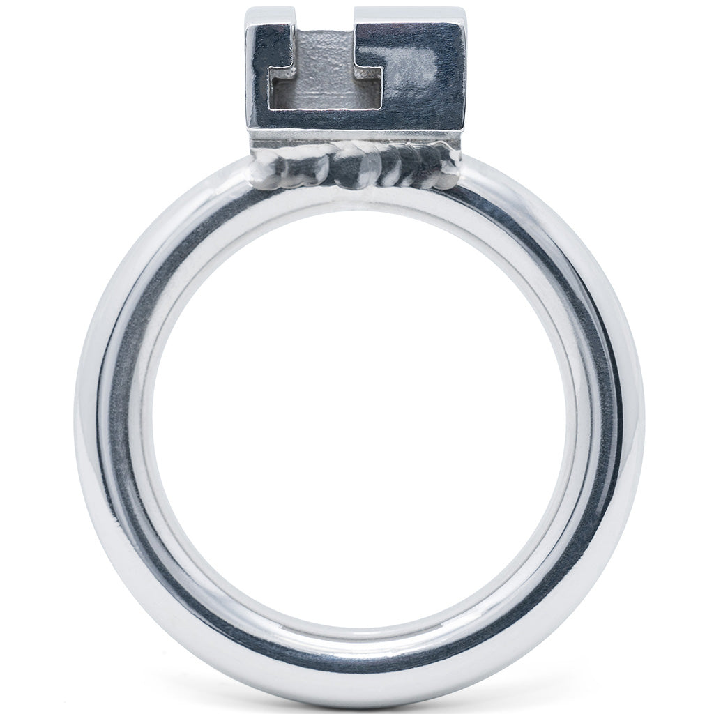 A polished metal circular back ring with a 40mm internal diameter and a t-shaped slot locking enclosure, shown against a plain white background.