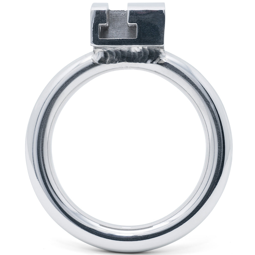 A polished metal circular back ring with a 45mm internal diameter and a t-shaped slot locking enclosure, shown against a plain white background.