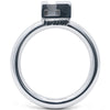 A polished metal circular back ring with a 50mm internal diameter and a t-shaped slot locking enclosure, shown against a plain white background.