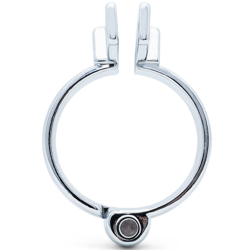 A polished metal circular ring in 40mm size with a hinged at the base, shown on a clean white background.
