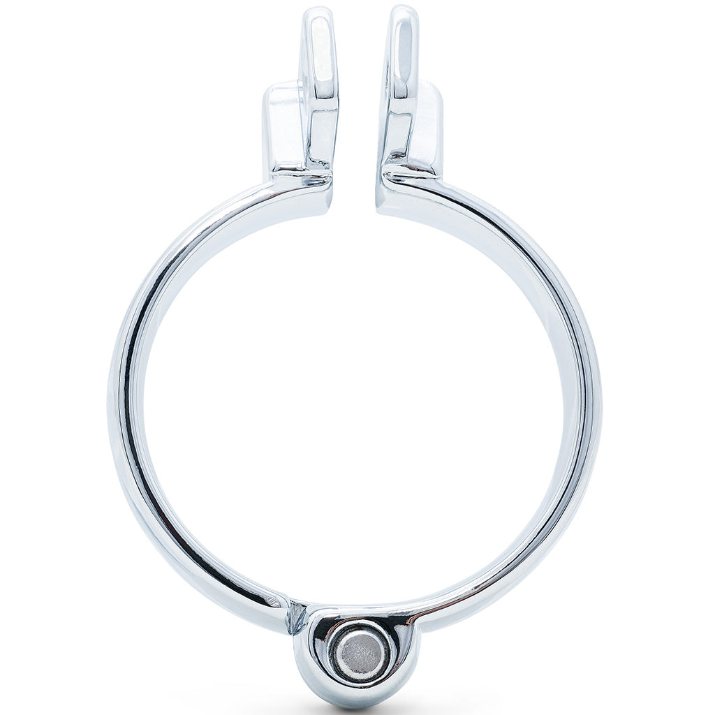 A polished metal circular ring in 45mm size with a hinged at the base, shown on a clean white background.